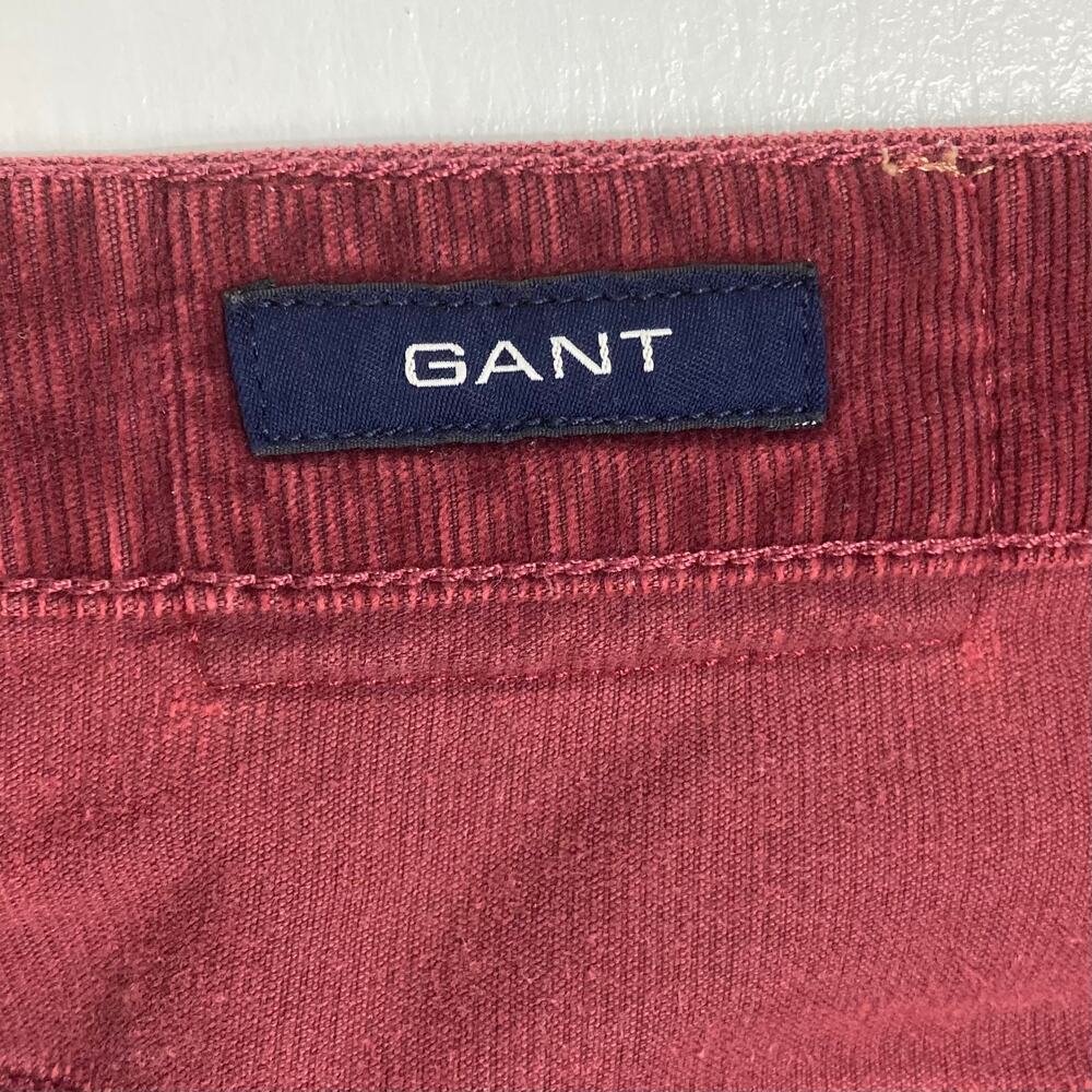 Gant Pants 38x34 Burgundy-Red Jason Straight Zip Pockets Cotton Stretchy View 3